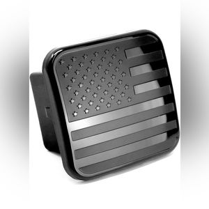 New MULL USA Black Flag Metal Hitch Cover Plug